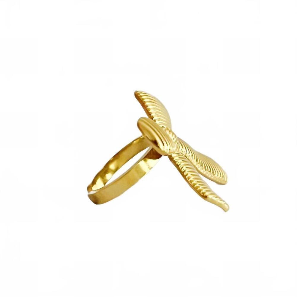 NEW ELLISON+YOUNG women's cabled bow ring in gold